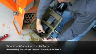 Sharpening the blades on the Bearcat chipper