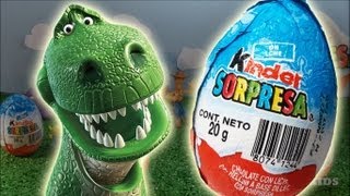 Kinder Surprise Toy Story Rex Ring - Buzz Lightyear Alien Car Walt Disney Pixar Video