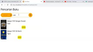 Cara menampilkan hasil pencarian yang rapi lengkap dengan cover buku, judul, penulis & tahun terbit
