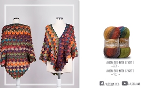 Alize Angora Gold Batik ile Çift Batik Tekniği Krokodil Şal Yapımı-Making Crocodile Stitch Shawl