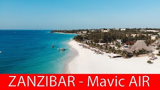 Остров Занзибар - полет на квадрокоптере DJI Mavic AIR на пляже Kendwa . Travel video