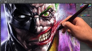 BATMAN & JOKER - Speed Painting (Arkham Knight Style)