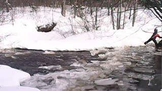 Snowmobile River Crossing Fail