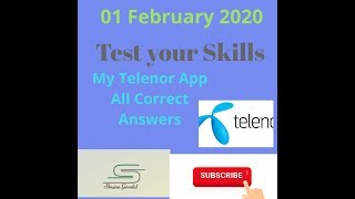My Telenor App  Play and Win 01 Feb All Correct Answers | Telenor Quiz 01 Feb 2020
