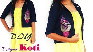 DIY Designer Koti\Short Jacket Cutting And Stitching Full Tutorial