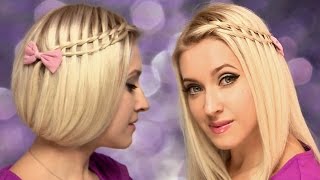 Фальшивое каре + Коса лесенка ❤ Причёска на средние, короткие, длинные волосы самой себе