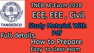 TNEB AE Exam 2018| Study Material With Pdf| ECE, EEE , Civil| Full details|How to prepare