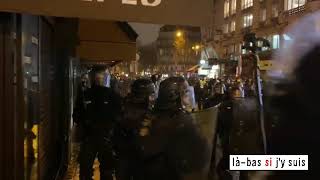 #9janvier Les policiers obligés de reculer face au nombre de manifestants