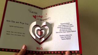 3D Heart Pop Up Wedding Invite