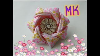 Бантик - цветочек из репсовой ленты./ The bow - flower from a reps ribbon