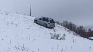 Hyundai Santa Fe Classic - Снежный подъем средней сложности (LSD в мосту)