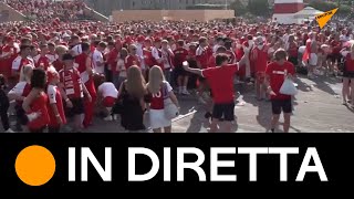 Euro 2020, a Copenaghen i tifosi guardano la partita la Repubblica Ceca-Danimarca