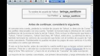 Eliminar cuenta Yahoo!