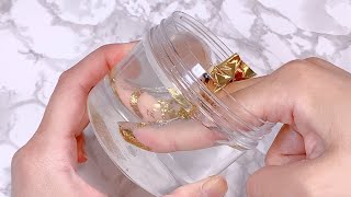 【ASMR】クリアスライムに金箔をのせて金箔スライムに【音フェチ Slime 슬라임】