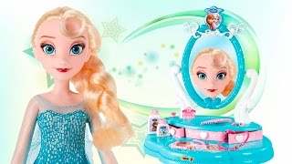 ПРИНЦЕССЫ ДИСНЕЙ ЭЛЬЗА салон красоты для кукол РАСПАКОВКА ЭЛЬЗА видео с куклами Disney Princess Elsa