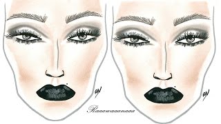 Dramatic Black Face Chart Makeup Tutorial