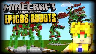 MINECRAFT PE - EPICOS ROBOTS CON MECANISMOS DE REDSTONE - DESCARGA MAPA