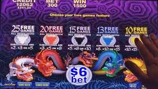 5 Dragons Slot Machine $6 Bet Bonus ★NICE Win★ ! Merry Christmas???