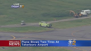 Plane Blows Two Tires At Teterboro Airport