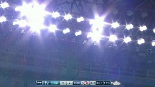 KC@TOR: Rain starts falling in the Rogers Centre