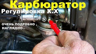 Скутер.ПОДРОБНАЯ-настройка-х.х.карбюра.Adjusting the carburetor
