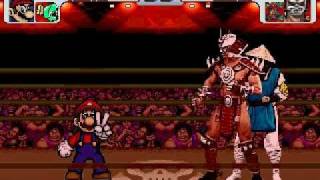 Super Mario and Marvin vs Shao Kahn and Raiden MUGEN Battle!!!