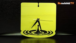 55. Выпиливание из фанеры лобзиком настенных часов "Лимонный сок" Lemon Clock with Playmat