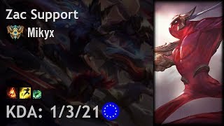 Zac Support vs Brand - Mikyx - EUW Challenger Patch 7.17