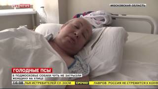 В Подмосковье собаки чуть не загрызли женщину на улице