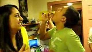 Me licking a banana