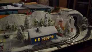 Marklin Z Rail bus run in the evening（自作トランクレイアウト）