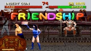 Mortal Kombat 2 arcade Kitana Gameplay Playthrough Revision 2.1 (Babality glitches)