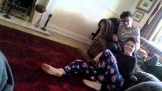 Funny brother and sister wrestling match