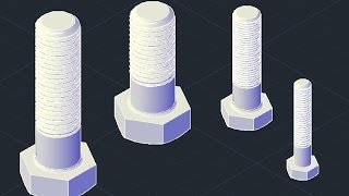 3D моделирование. Пример AutoLISP программы создание болта с резьбой.