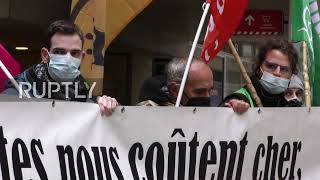 France: Union members protest in support of sacked Amazon employee in Lyon