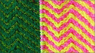 Узор спицами из петель. Наклонные петли. Зигзаг спицами. Узор спицами. Ч. 1. (knitting pattern P. 1)