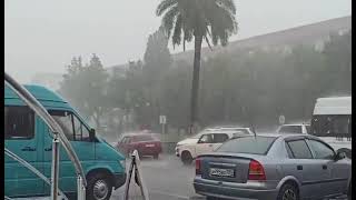 03 09 2021 Кобулети ливень Привокзальная площадь Видео Артур Мартиросян Аджария Грузия