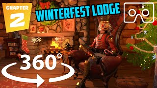 360° Fortnite Winterfest Lodge | Off camera Secrets \ Easter Eggs | Free Presents, challenges & XP