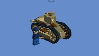 Custom WW1 Lego Renault FT-17 Instuctions + parts
