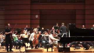 Trio Wanderer rehearsing with Vladimir Kulenovic and the MPO -- Beethoven: Triple Concerto.