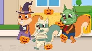 Famille d'Écureuil - Fête des zombies Animé 2024 en Français