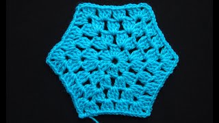 Вязание шестиугольного мотива крючком видео Урок 44   Hexagonal crochet motif crochet video