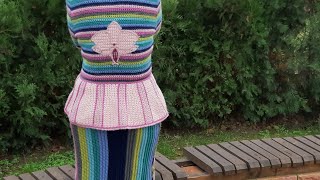 Вязание крючком.Техника интарсия.Юбка к костюму"Тропики".