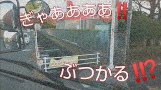 ド下手なヘボ大型トレーラー乗り左折で挫折します♪鋭角な交差点からの停止線オーバースペシャルコンボ♪