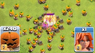 1 TROOL vs. ALL PUMPKIN ARMY!! | Clash of clans | PUMPKIN TROLLING!!