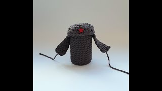 Мужская корзина из трикотажной пряжи (шапка ушанка)