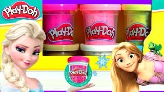 Play Doh Confete Bonecas Glitter Glider Disney Frozen com Vestidos Magic Clip