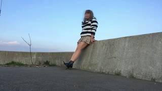 Crossdresser MARI Apricot Pleated Skirt
