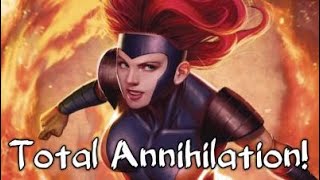 Jean Grey releases rage on Cull 58 and Thanos 40(no strikers), Marvel future fight
