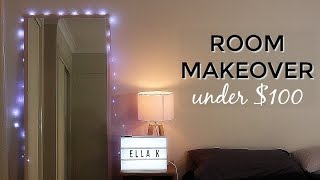 ROOM TRANSFORMATION UNDER $100! | REDOING MY ROOM 2018